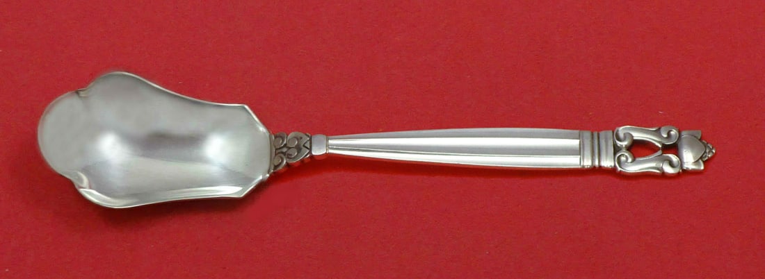 Georg Jensen Acorn Sterling Silver Relish Scoop Custom Made 5 3/4 Inch: Georg Jensen Acorn Sterling Silver Relish Scoop Custom Made 5 3/4 Inch This exquisite relish scoop is a stunning piece from the Acorn pattern by Georg Jensen, crafted from high-quality sterling silver