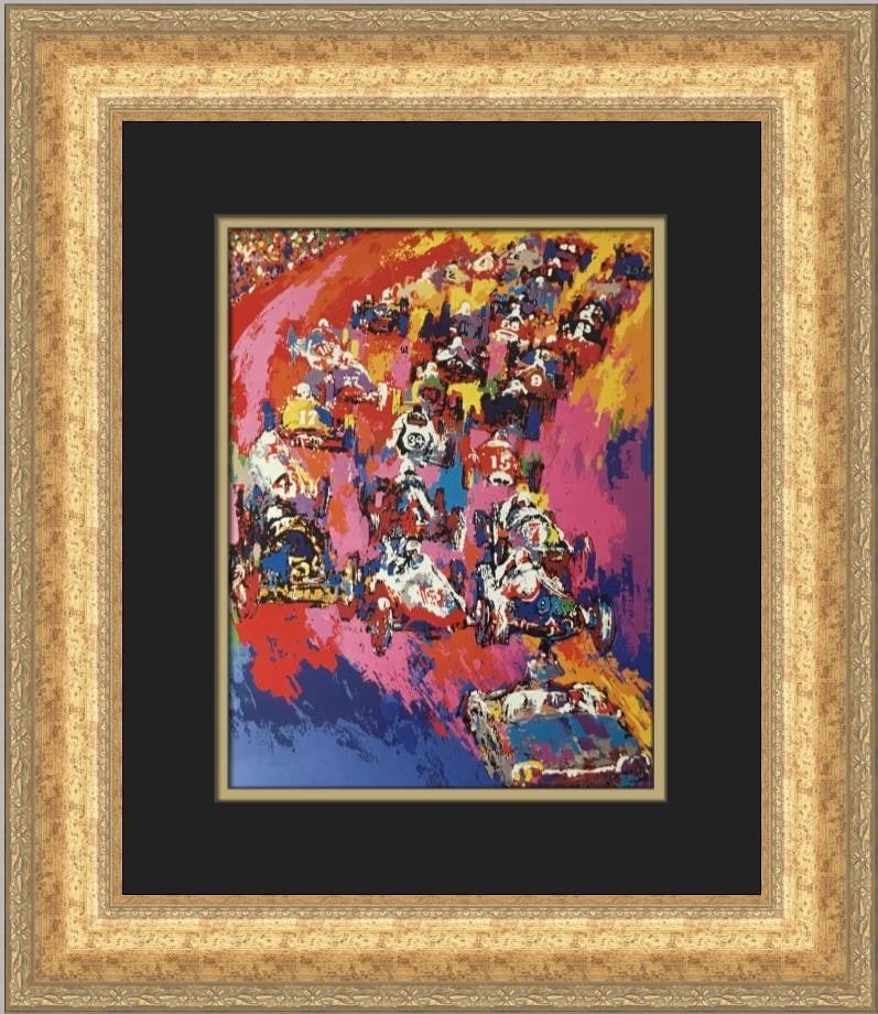 Framed LeRoy Neiman Indy 500 Auto Racing Lithograph Print (1 of 2)
