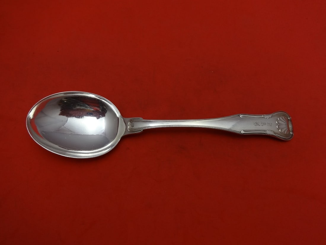 Kirk King Sterling Silver Gumbo Soup Spoon 7 1/2: Kirk King Sterling Silver Gumbo Soup Spoon 7 1/2 Sterling silver gumbo soup spoon in the King pattern by Kirk. It is not monogrammed and is in excellent pre-owned condition. Made in the United States.