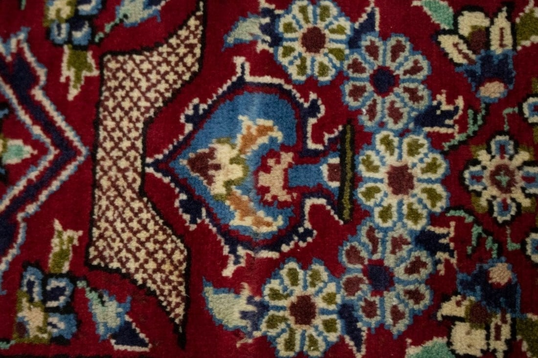 Vintage Hand-Knotted Oriental Area Rug Floral Design 11'8 x 8'2 Wool - 10