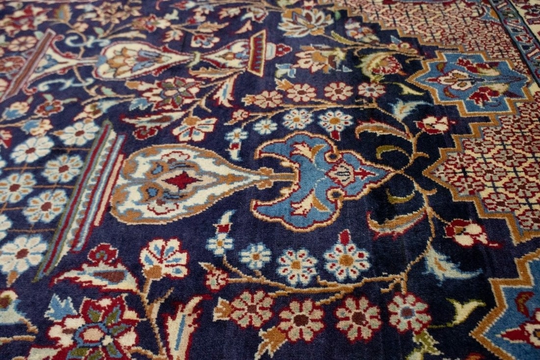 Vintage Hand-Knotted Oriental Area Rug Floral Design 11'8 x 8'2 Wool - 11