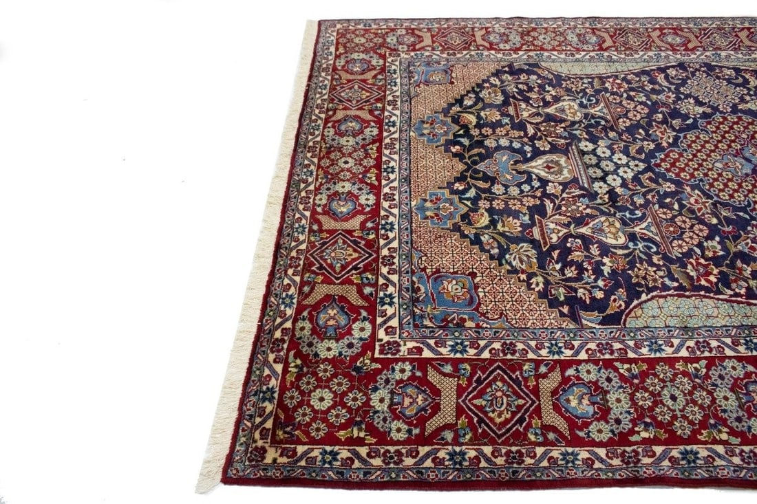 Vintage Hand-Knotted Oriental Area Rug Floral Design 11'8 x 8'2 Wool - 12