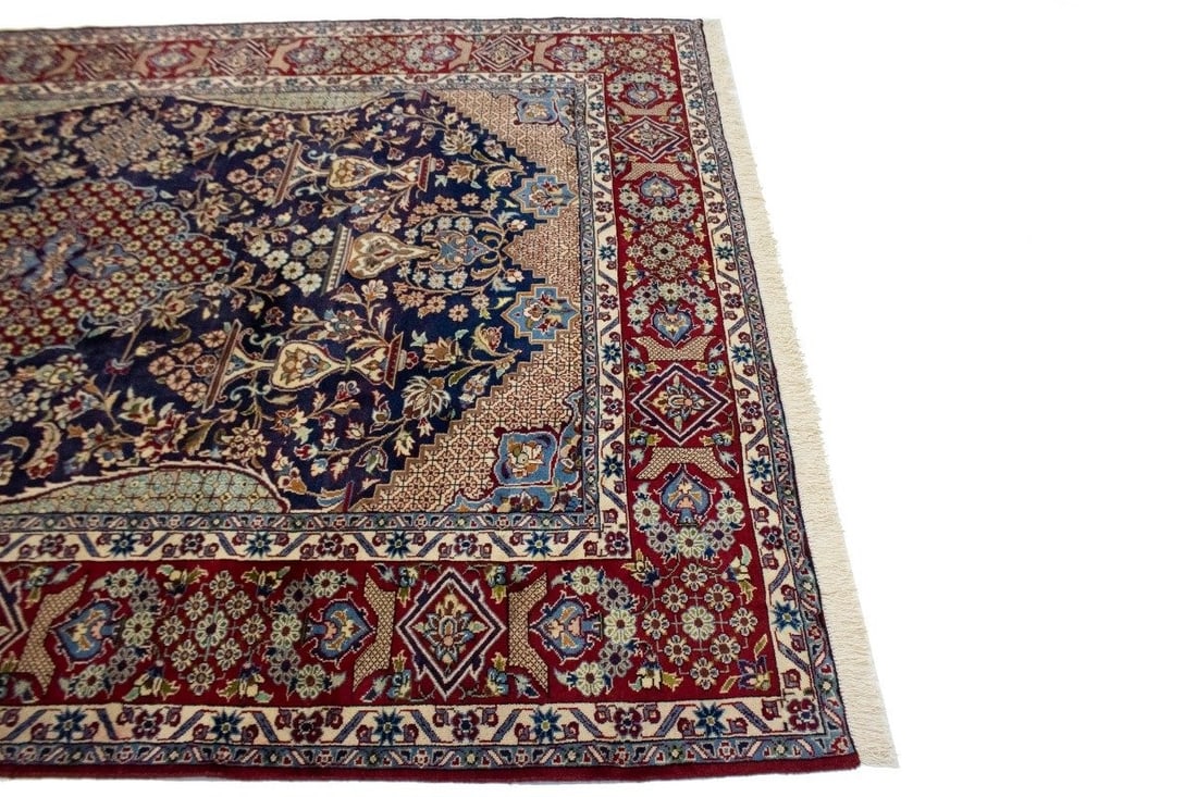 Vintage Hand-Knotted Oriental Area Rug Floral Design 11'8 x 8'2 Wool - 13