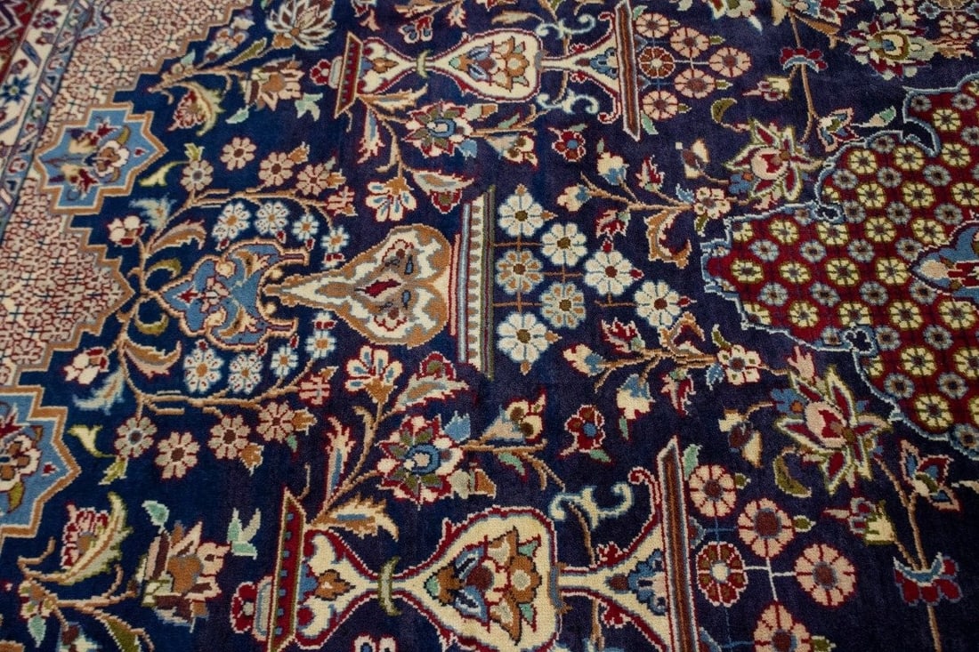 Vintage Hand-Knotted Oriental Area Rug Floral Design 11'8 x 8'2 Wool - 14