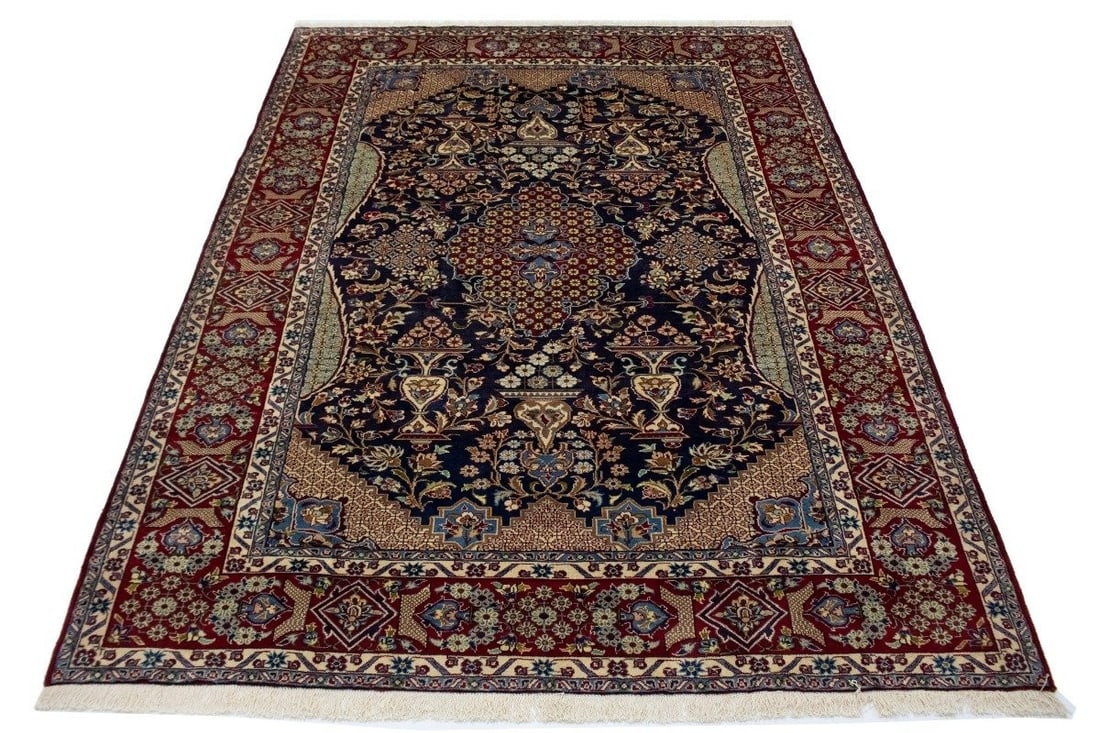 Vintage Hand-Knotted Oriental Area Rug Floral Design 11'8 x 8'2 Wool - 16