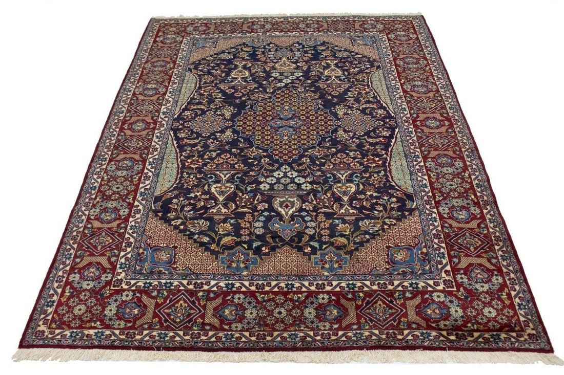 Vintage Hand-Knotted Oriental Area Rug Floral Design 11'8 x 8'2 Wool - 3