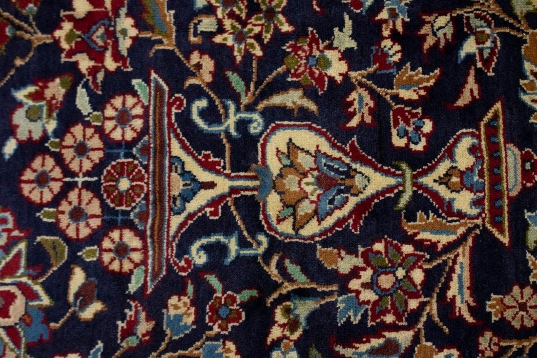 Vintage Hand-Knotted Oriental Area Rug Floral Design 11'8 x 8'2 Wool - 7