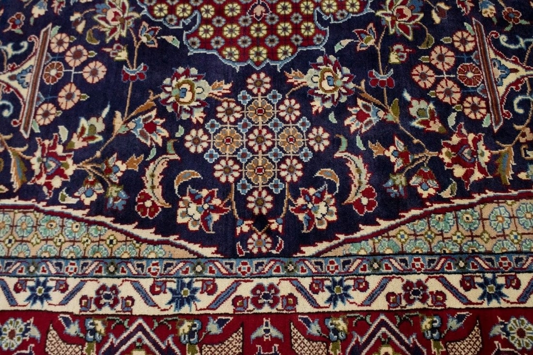 Vintage Hand-Knotted Oriental Area Rug Floral Design 11'8 x 8'2 Wool - 8