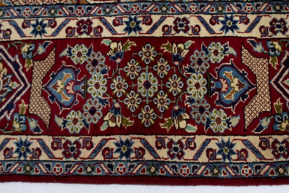 Vintage Hand-Knotted Oriental Area Rug Floral Design 11'8 x 8'2 Wool - 9