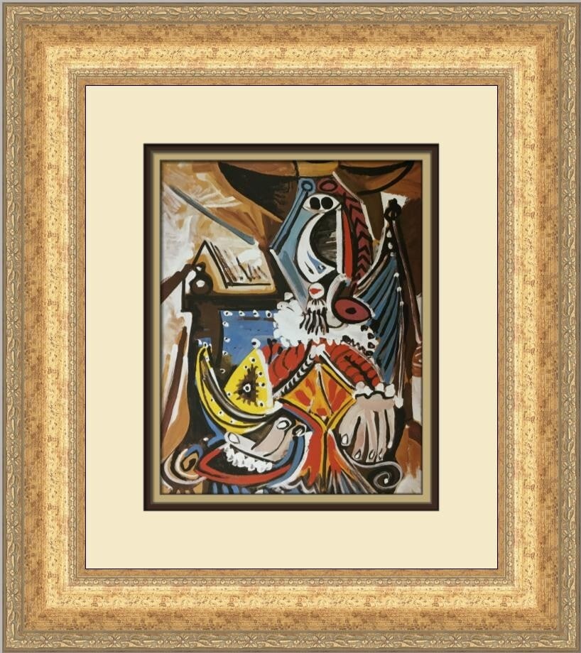 Pablo Picasso The Man with the Golden Helmet Custom Framed Art Print: Pablo Picasso The Man with the Golden Helmet Custom Framed Art Print This stunning custom framed print features Pablo Picasso's iconic artwork, "The Man with the Golden Helmet." Measuring 18 in. by 15
