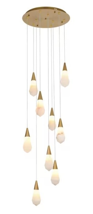 Amora 9-Light Satin Gold Alabaster Pendant Chandelier (1 of 14)
