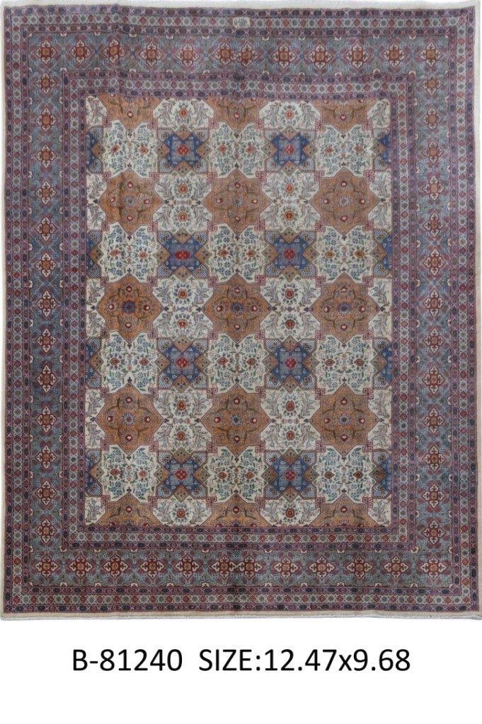 Handcrafted Multi-Color Persian Kashmar Rug 9.8 x 12.6 Authentic Wool Art: Handcrafted Multi-Color Persian Kashmar Rug 9.8 x 12.6 Authentic Wool Art Free continental US Shipping Enhance your living space with this stunning 9.8 x 12.6 Multi-Color Persian Kashmar Rug, handcraf