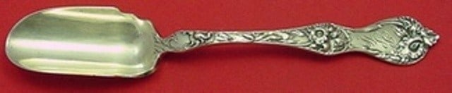 Reed & Barton Les Cinq Fleurs Sterling Silver Cheese Scoop 7 7/8": Reed & Barton Les Cinq Fleurs Sterling Silver Cheese Scoop 7 7/8" This exquisite cheese scoop from Reed & Barton features the elegant Les Cinq Fleurs pattern, crafted from high-quality sterling silver
