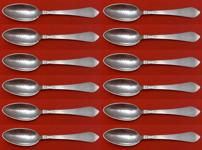 Georg Jensen Continental Sterling Silver Grapefruit Spoon Set of 12 (1 of 4)