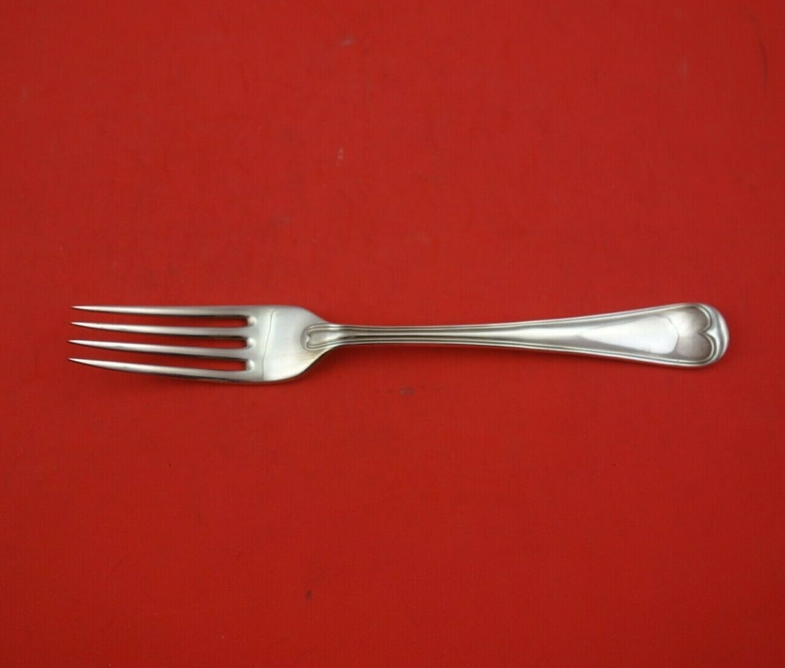 James Robinson Thread Edge Sterling Silver Dinner Fork 4-Tine 7 7/8 Inch: James Robinson Thread Edge Sterling Silver Dinner Fork 4-Tine 7 7/8 Inch This exquisite 4-tine dinner fork from the Thread Edge pattern by James Robinson is crafted from high-quality sterling silver. 