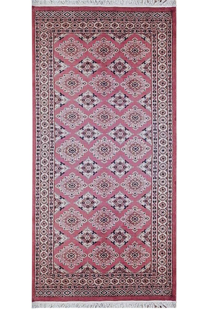 3.3 x 5.7 Red Jaldar Bokhara Hand-Knotted Area Rug from Pakistan: 3.3 x 5.7 Red Jaldar Bokhara Hand-Knotted Area Rug from Pakistan Free continental US Shipping Enhance your home decor with this exquisite hand-knotted Red Jaldar Bokhara Rug, measuring 3' 3" x 5' 7". 