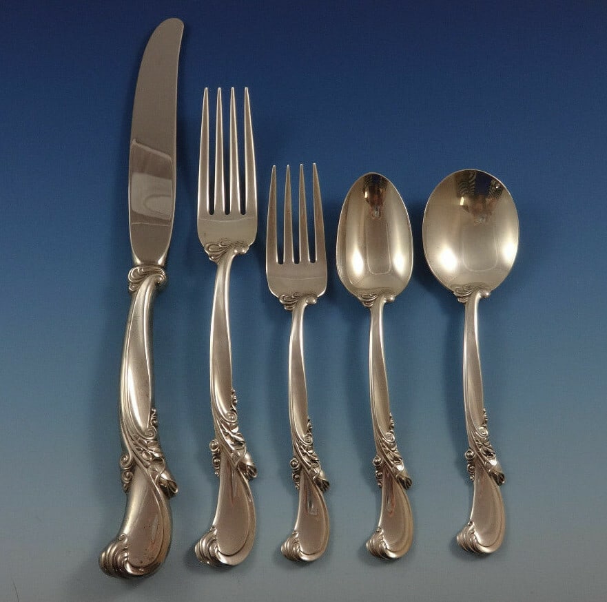 Wallace Waltz of Spring Sterling Silver Flatware Set 40 Pieces (1 of 9)