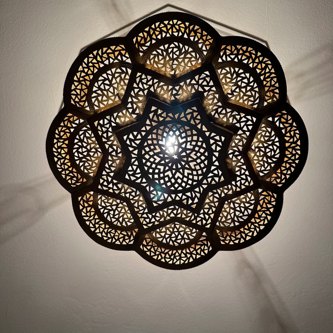 Handmade Moroccan Brass Ceiling Light 65 cm Wide (1 of 11)