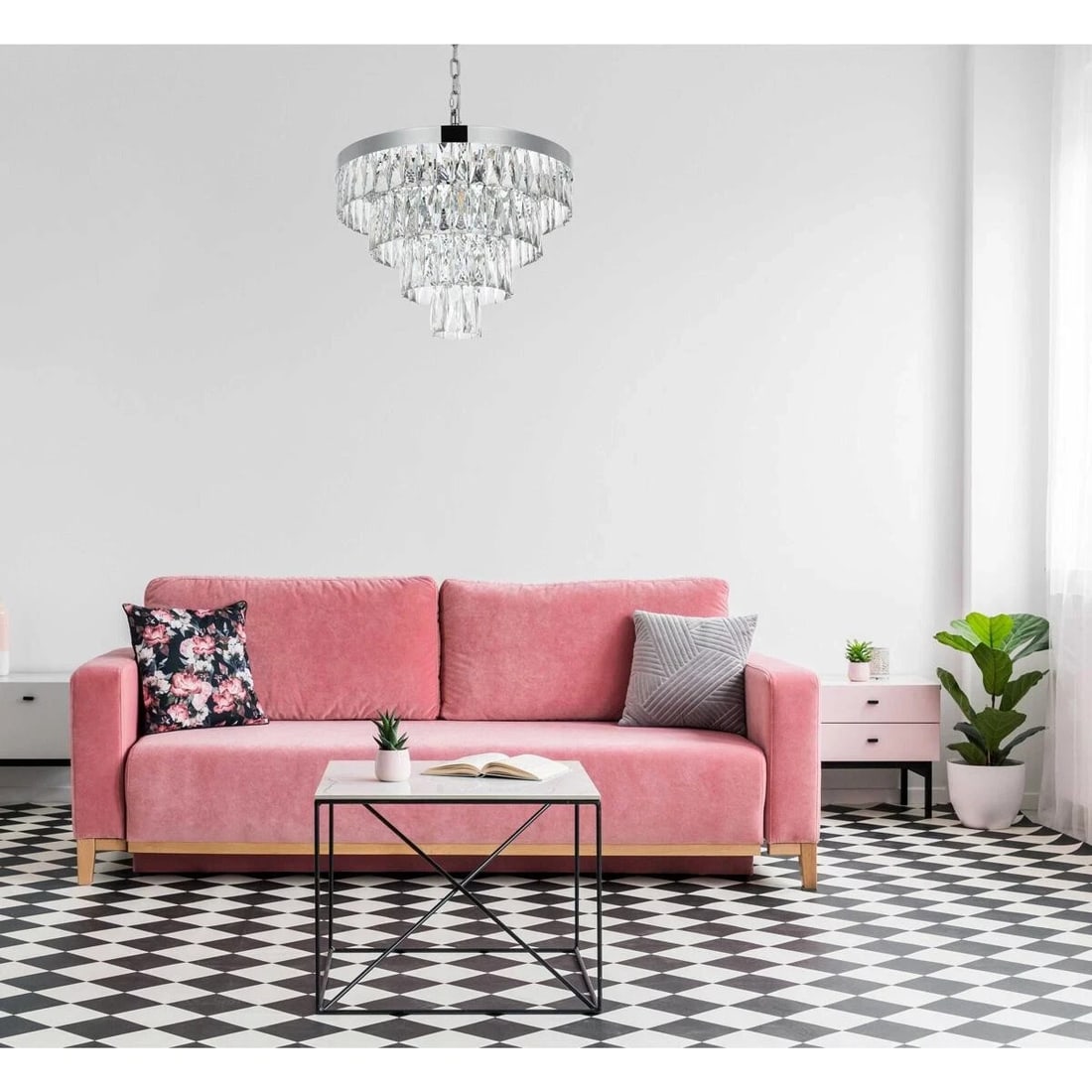 Josephine 10-Light Chrome Crystal Chandelier 20 Inch Wide: Josephine 10-Light Chrome Crystal Chandelier 20 Inch Wide This modern chandelier features a high-quality chrome finish and sparkling royal cut clear crystals, making it an elegant addition to any livi