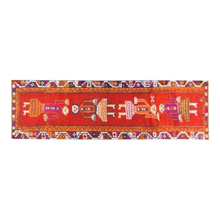 Hand-Knotted Wool Kurdish Anatolian Runner Rug 2'10" x 9'9" Vintage Turkish: Hand-Knotted Wool Kurdish Anatolian Runner Rug 2'10" x 9'9" Vintage Turkish This vintage Turkish Tribal Kurdish Anatolian rug is hand-knotted from wool using traditional techniques. The rug features a