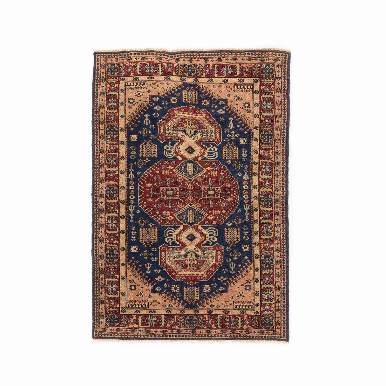 Authentic Handmade Shirvan Wool Carpet 65.4 x 95.3 Double Knots: Authentic Handmade Shirvan Wool Carpet 65.4 x 95.3 Double Knots This Authentic Handmade Shirvan Carpet showcases exquisite craftsmanship with a rich wool on wool composition. Originating from Shirvan,