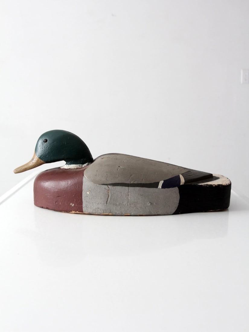 Hand Carved Folk Art Mallard Duck Decoy 6.5 inch tall (1 of 12)