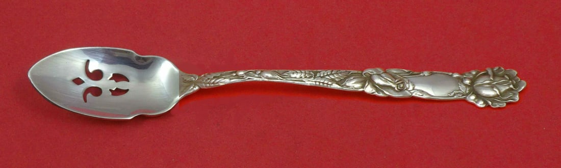 Alvin Bridal Rose Sterling Silver Long Olive Spoon 8 3/8 Inch: Alvin Bridal Rose Sterling Silver Long Olive Spoon 8 3/8 Inch Introducing the Bridal Rose Olive Spoon by Alvin, a stunning example of craftsmanship in sterling silver. This exquisite pierced long oliv