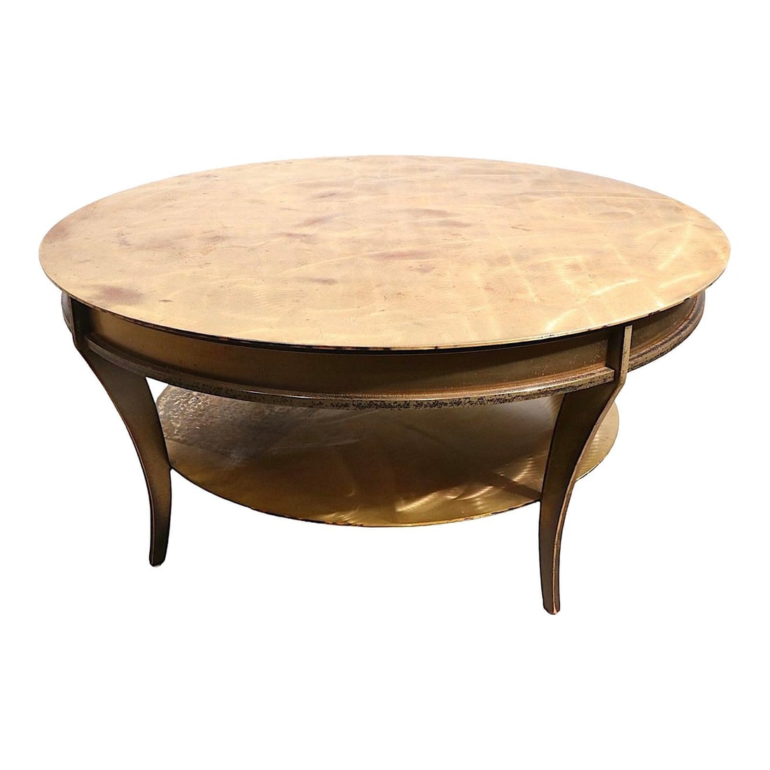 1970s Mastercraft Brutalist Coffee Table with Faux Brass Finish (1 of 10)