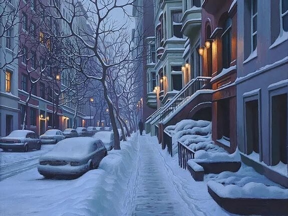 Alexei Butirskiy New York Brownstones Limited Edition Giclee Signed Canvas: Alexei Butirskiy New York Brownstones Limited Edition Giclee Signed Canvas Presenting a stunning giclee on canvas titled 'New York Brownstones' by renowned artist Alexei Butirskiy. This limited editio