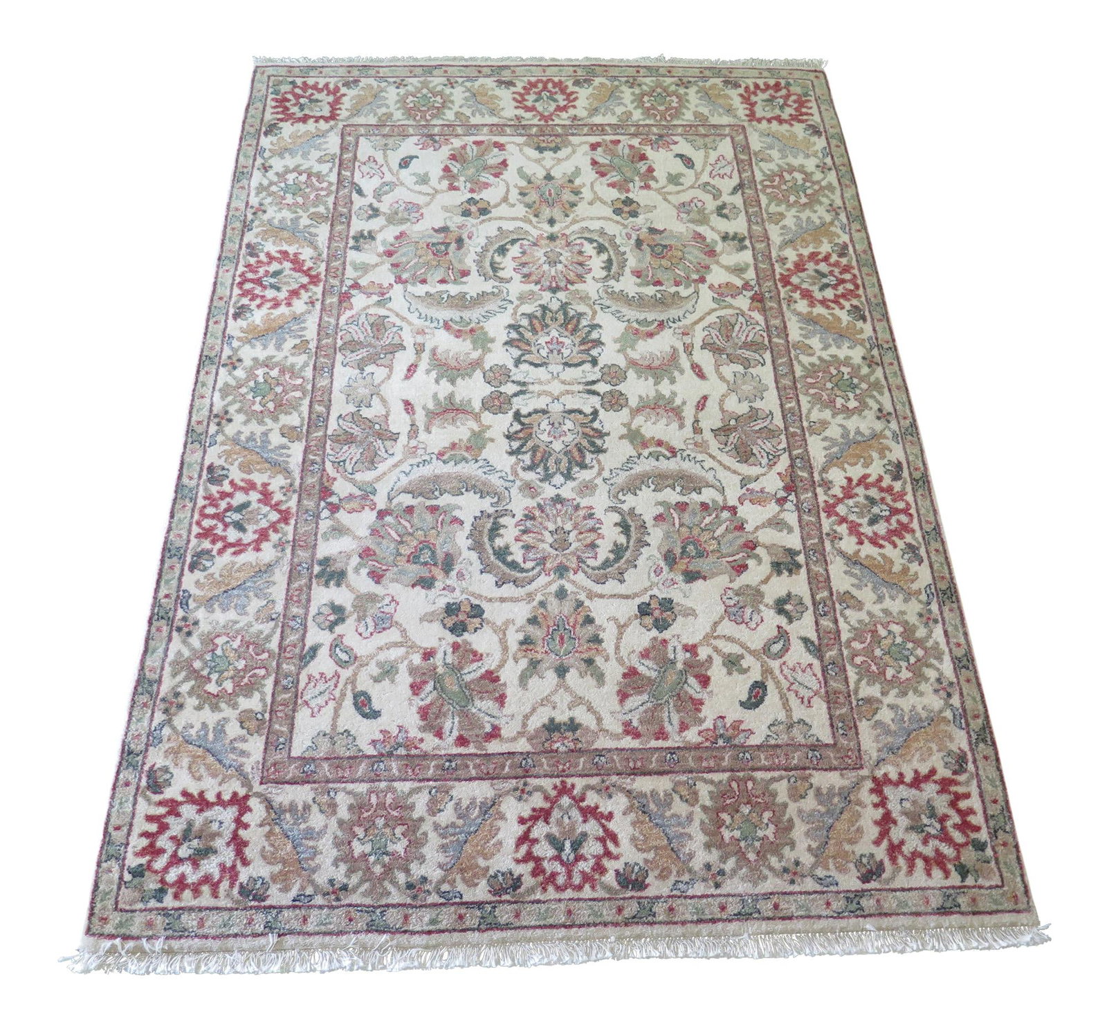 Kaleen Wool Area Throw Rug 4' x 6' Blue High Quality: Kaleen Wool Area Throw Rug 4' x 6' Blue High Quality Enhance your living space with this exquisite Kaleen Wool Area Throw Rug, measuring approximately 4 x 6 feet. Crafted with high-quality wool, this 