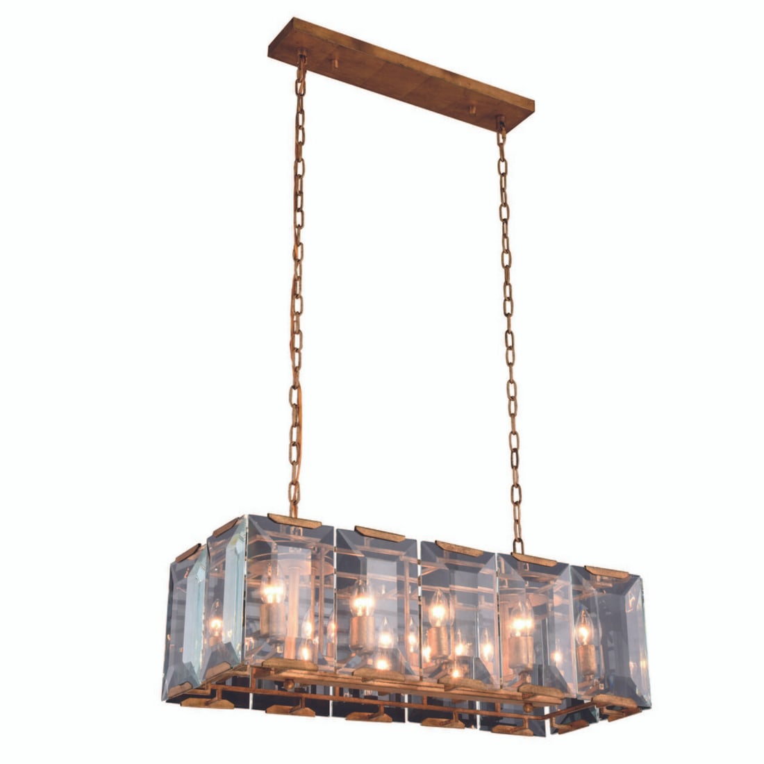 Monaco 10 Light Golden Iron Chandelier 34 inch (1 of 2)