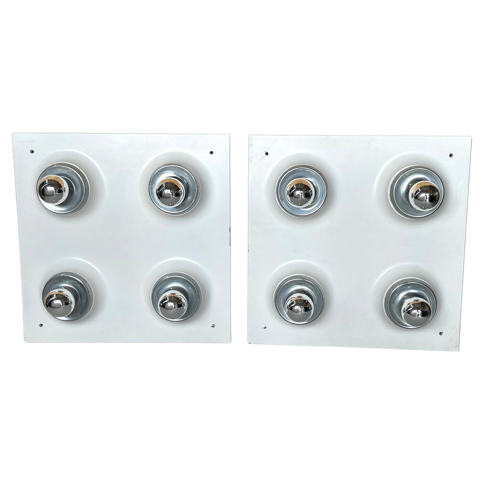 1970s Mid-Century Modern Chrome Four-Light Wall Sconces Set of 2 (1 of 16)