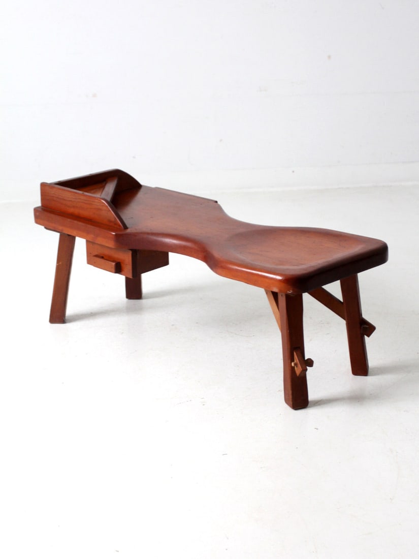 Handcrafted Antique Cobblers Bench with Curved Design 40 inch (1 of 12)