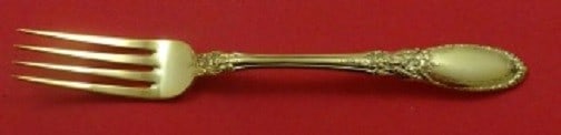 Towle Old Mirror Vermeil Sterling Silver Fork 7 1/4 Inches: Towle Old Mirror Vermeil Sterling Silver Fork 7 1/4 Inches This exquisite Old Mirror Vermeil regular fork by Towle showcases a stunning gold finish, making it a beautiful addition to any table setting