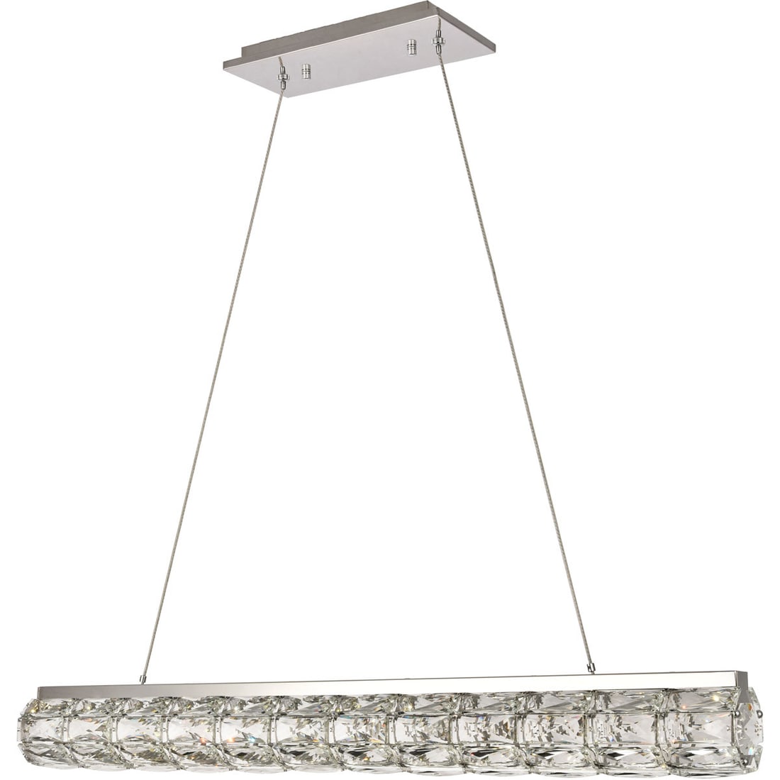 Valetta Chrome Crystal LED Chandelier 36 inch: Valetta Chrome Crystal LED Chandelier 36 inch This modern crystal chandelier features a sleek chrome finish and high-quality royal cut clear crystals, making it an elegant addition to any dining room,
