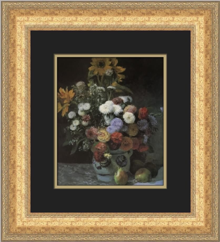 Renoir Flowers in a Vase Custom Framed Print 1984 (1 of 2)