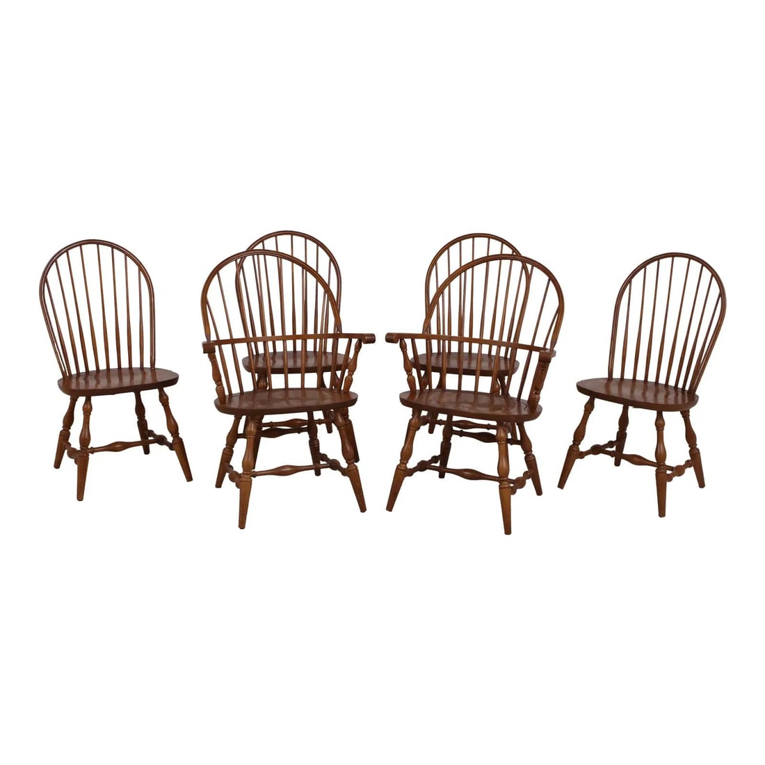 Hitchcock Oak Windsor Dining Chairs Set of 6 (1 of 10)