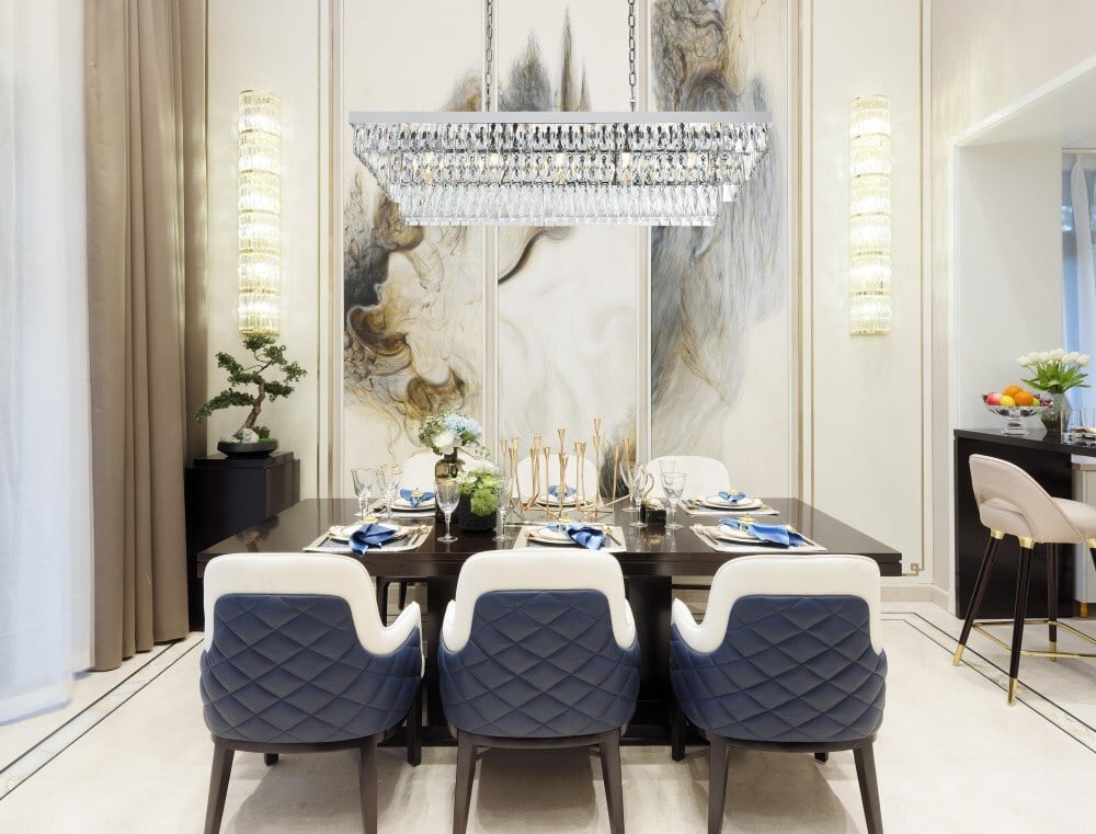 Josephine Crystal Glass Chandelier 17 Light Chrome Finish 48 inch: Josephine Crystal Glass Chandelier 17 Light Chrome Finish 48 inch This modern crystal chandelier features a high-quality chrome-plated finish, designed to make a statement in kitchens, dining rooms, l