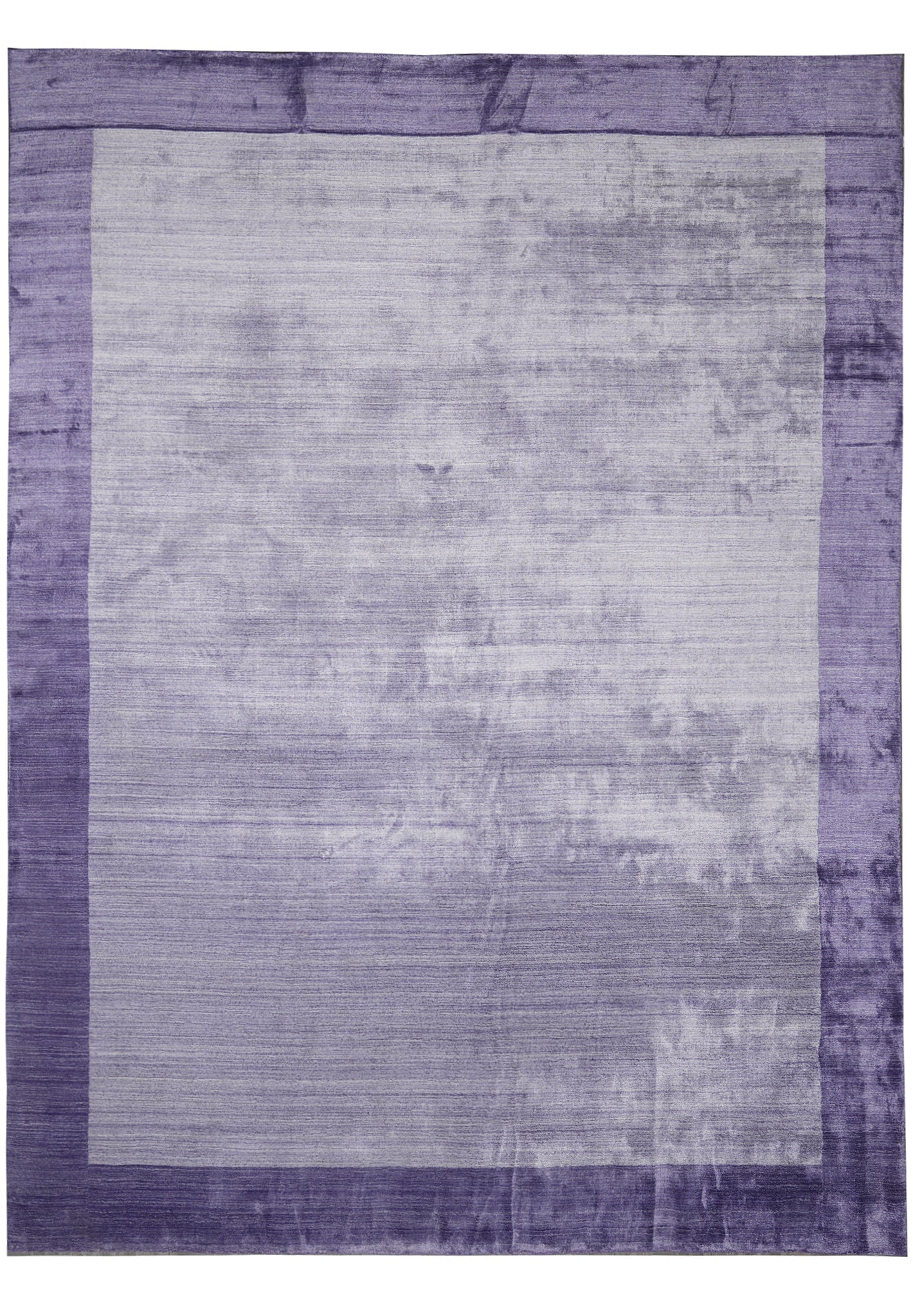 9 x 12 Lavender Modern Handmade 100% Wool Rug: 9 x 12 Lavender Modern Handmade 100% Wool Rug Free continental US Shipping This 9 x 12 modern handmade wool rug features a serene solid lavender color and a contemporary aesthetic. Hand-knotted by ski