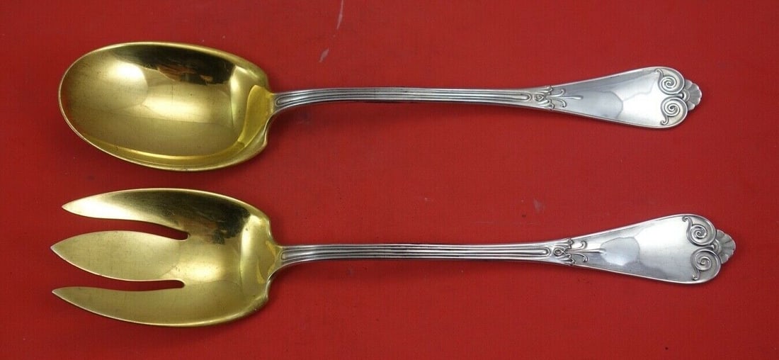Tiffany & Co Beekman Sterling Silver Salad Serving Set 2-Piece 9 3/4" (1 of 2)