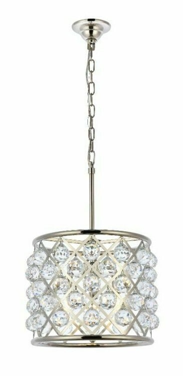 Madison 4-Light Polished Nickel Crystal Pendant 14 Inch: Madison 4-Light Polished Nickel Crystal Pendant 14 Inch This modern chandelier features a polished nickel frame and clear royal cut crystal balls, creating an elegant lighting solution for various ind