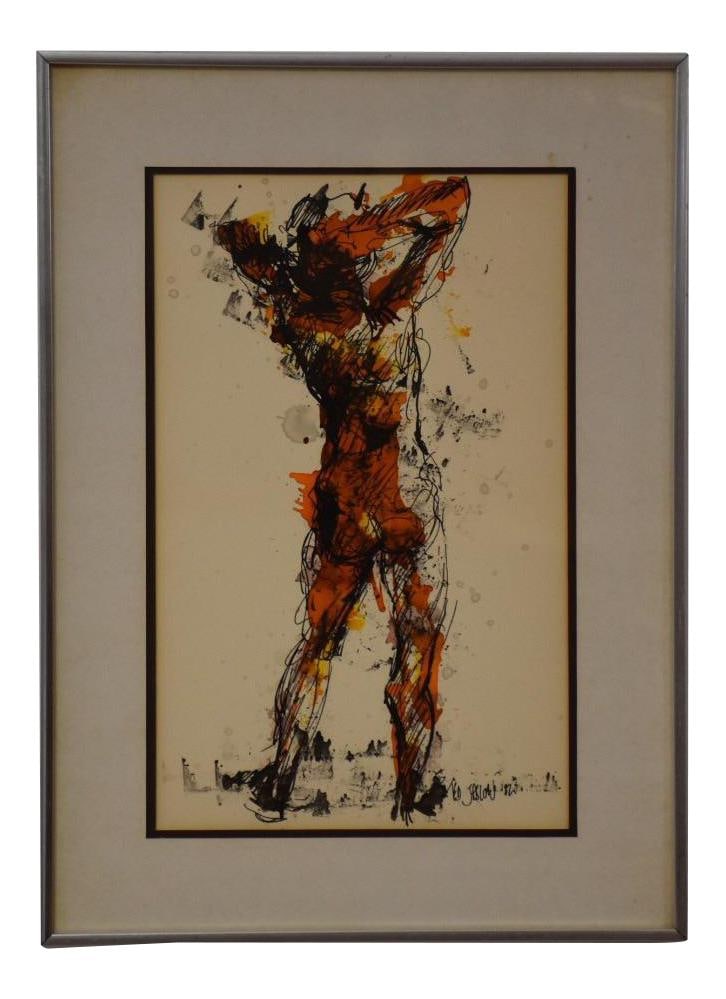 Ted Jaslow Abstract Nude Artwork in Burnt Orange: Ted Jaslow Abstract Nude Artwork in Burnt Orange Explore the captivating allure of this abstract impressionist nude painting by American artist Ted Jaslow, who draws inspiration from his Russian herit
