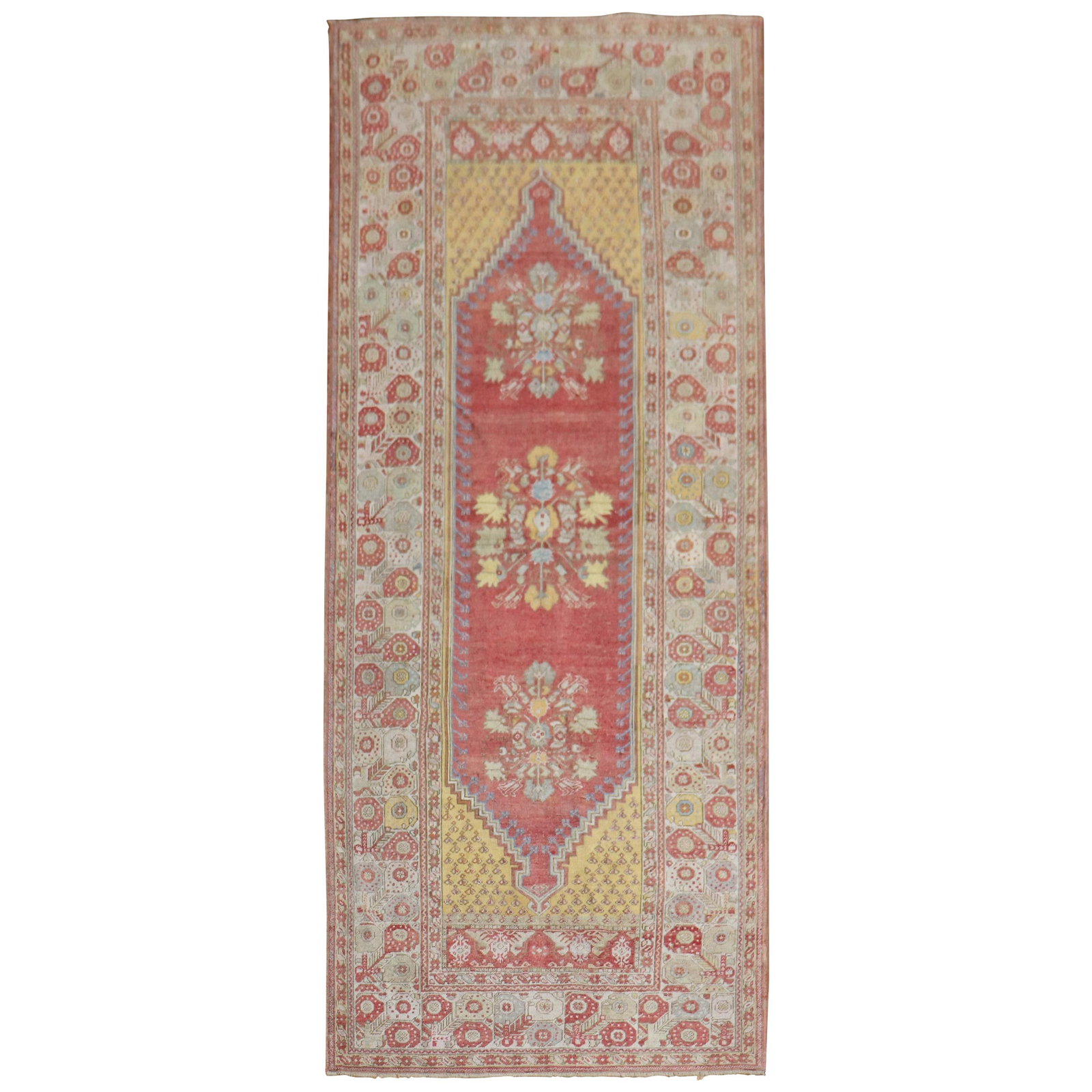 Antique Turkish Floral Wool Runner 4'5" x 10'10" Hand-Knotted: Antique Turkish Floral Wool Runner 4'5" x 10'10" Hand-Knotted This stunning Early 20th-century Turkish runner features a beautiful floral motif rendered in warm colors. Hand-knotted from high-quality 