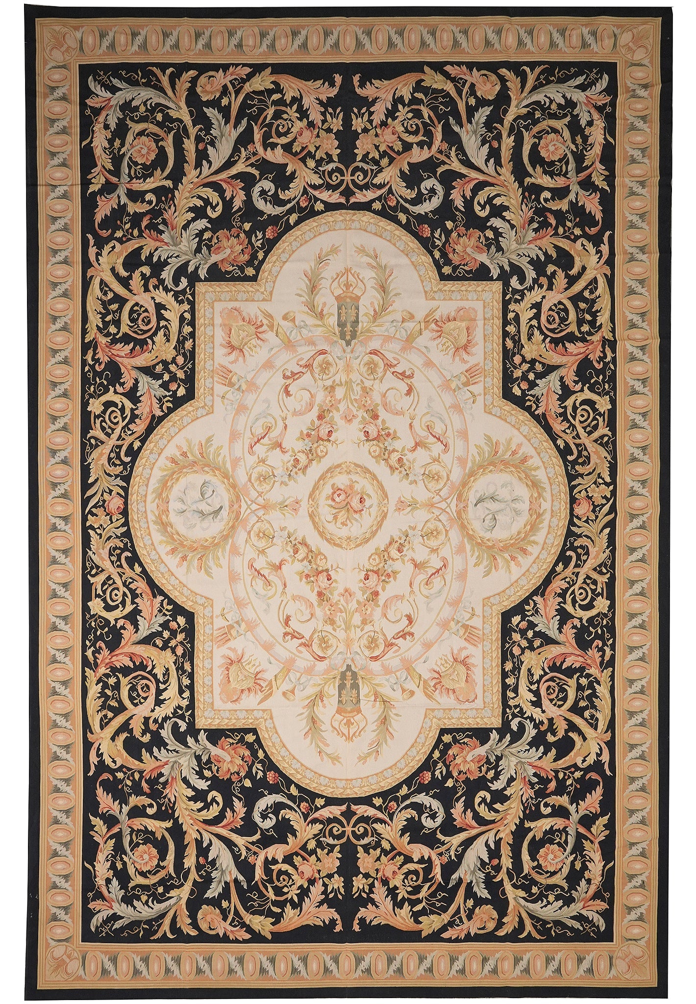 12 x 15 Handwoven French Aubusson Flat Weave Wool Rug (1 of 12)