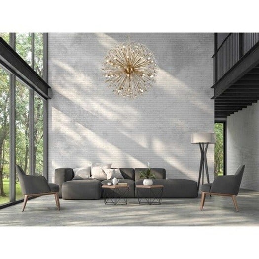 Vera 34 Light Goldish Crystal Glass Chandelier 50 Inch: Vera 34 Light Goldish Crystal Glass Chandelier 50 Inch This large modern chandelier features a striking 34-light design with a gold-colored frame, complemented by high-quality clear glass and crystal 