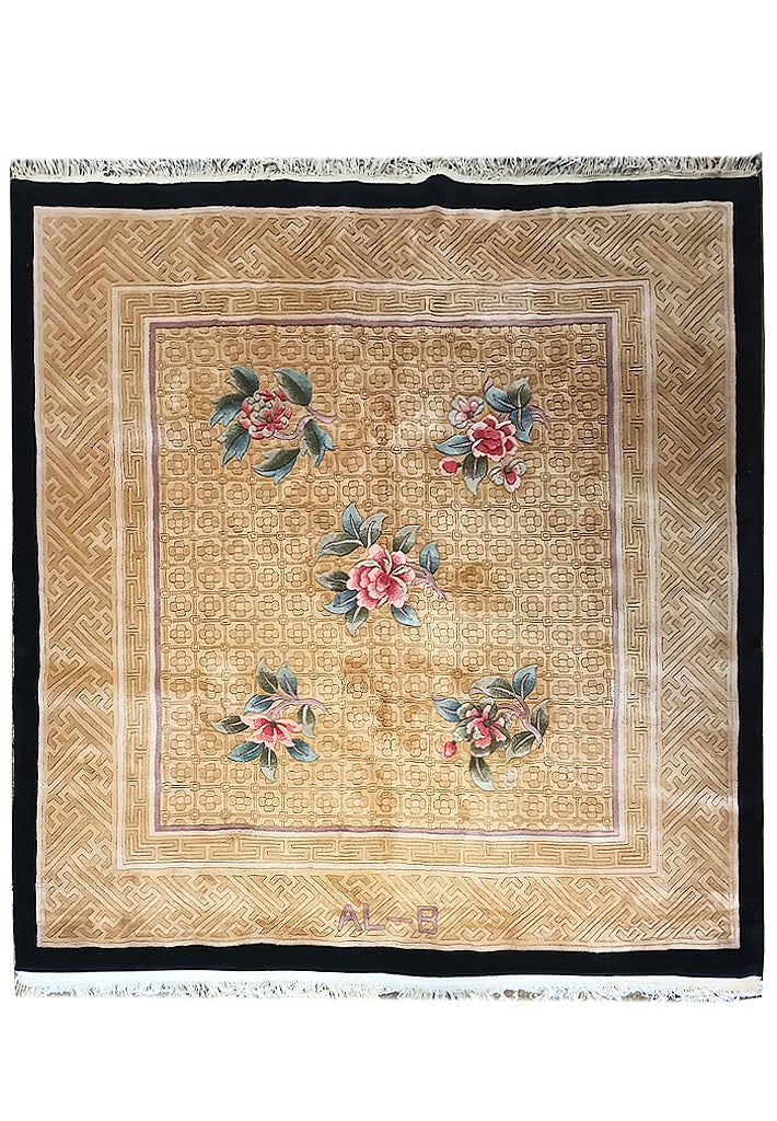 8.0 x 8.6 Art Deco Chinese Rug Thick Wool Handmade: 8.0 x 8.6 Art Deco Chinese Rug Thick Wool Handmade Free continental US Shipping Enhance your home's decor with this exquisite 8.0 x 8.6 square Art Deco pattern Chinese rug, meticulously crafted from t