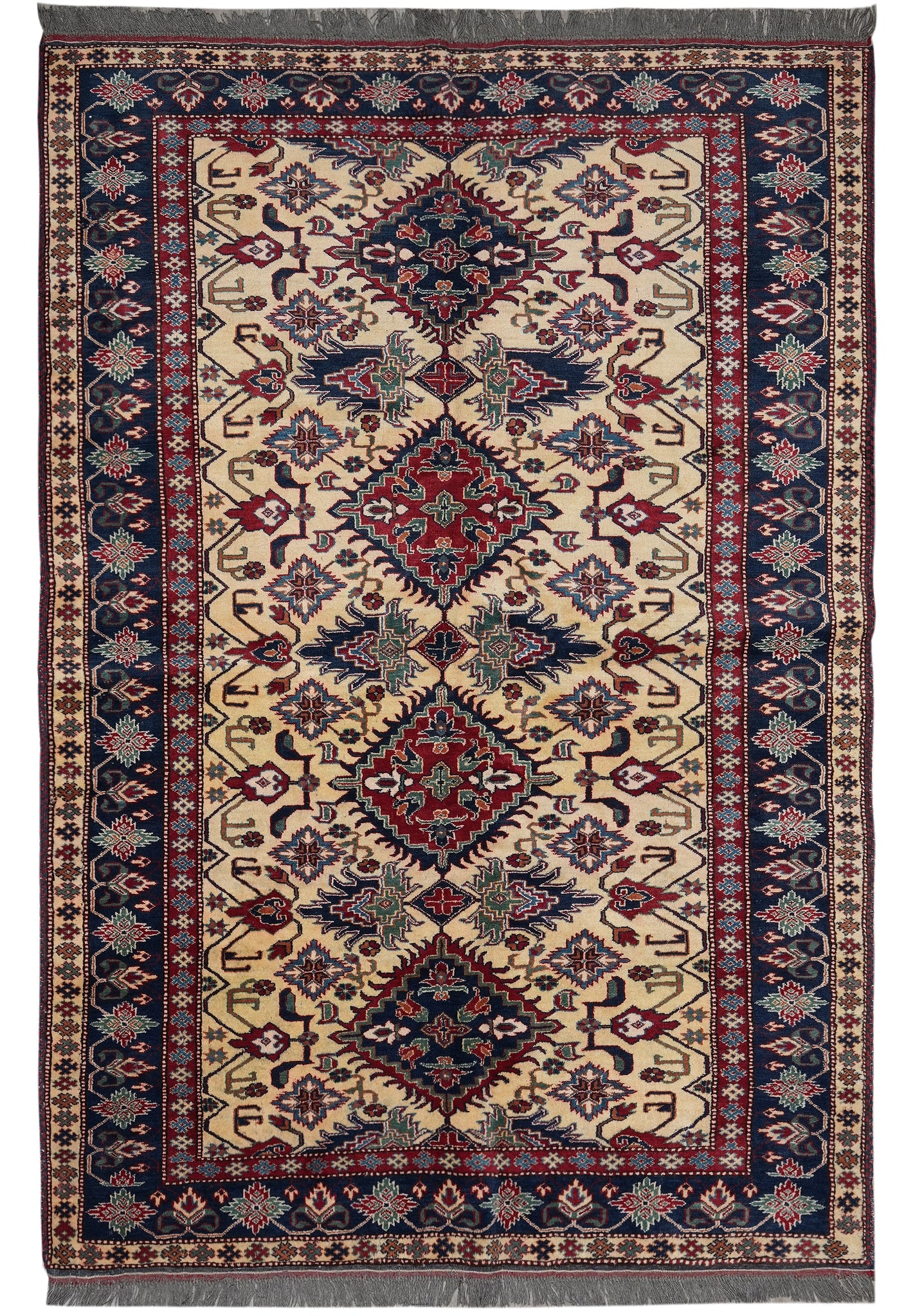 5.4 x 7.4 New Chechen Caucasian Rug Hand Knotted Wool on Wool (1 of 12)