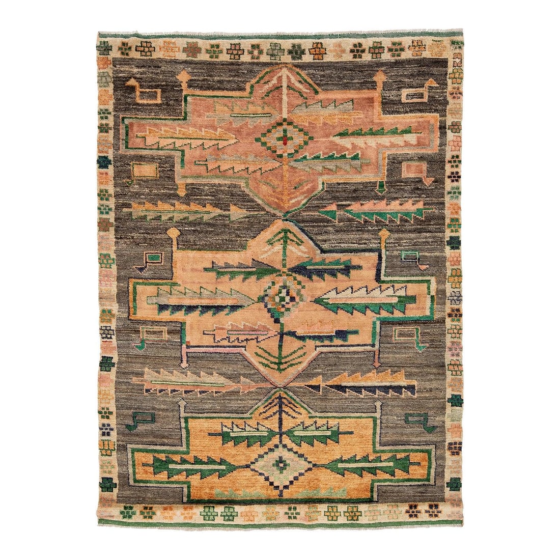 Baluch Style Wool Area Rug 5'6 x 8 Abstract Tribal (1 of 10)