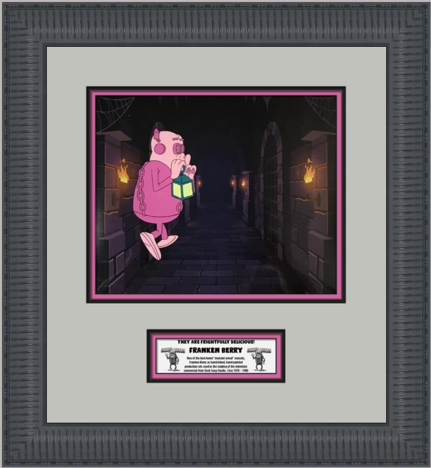 Franken Berry Production Cel Custom Framed 1980 General Mills Animation (1 of 4)
