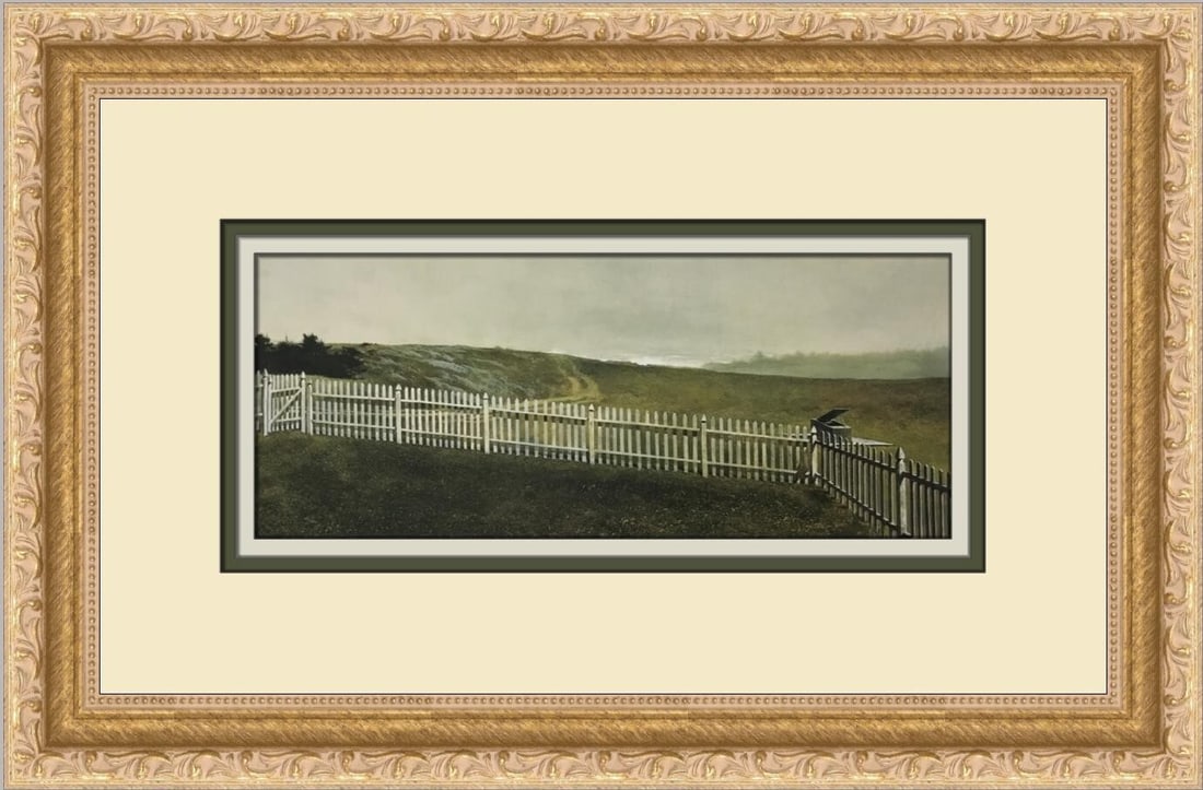 Andrew Wyeth Heavy Sea Custom Framed Print 1998 Landscape Art: Andrew Wyeth Heavy Sea Custom Framed Print 1998 Landscape Art This exquisite custom framed print titled "Heavy Sea" by renowned artist Andrew Wyeth captures the essence of Impressionism and Realism. P